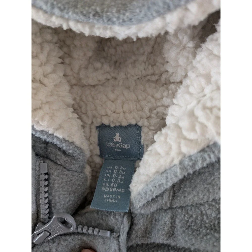 Baby Gap Gray Fleece Bunting, 0-3m